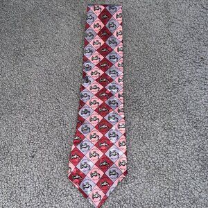 Vintage ENDANGERED SPECIES "CONSERVE WATER" 100% Silk Made in USA Neck Tie